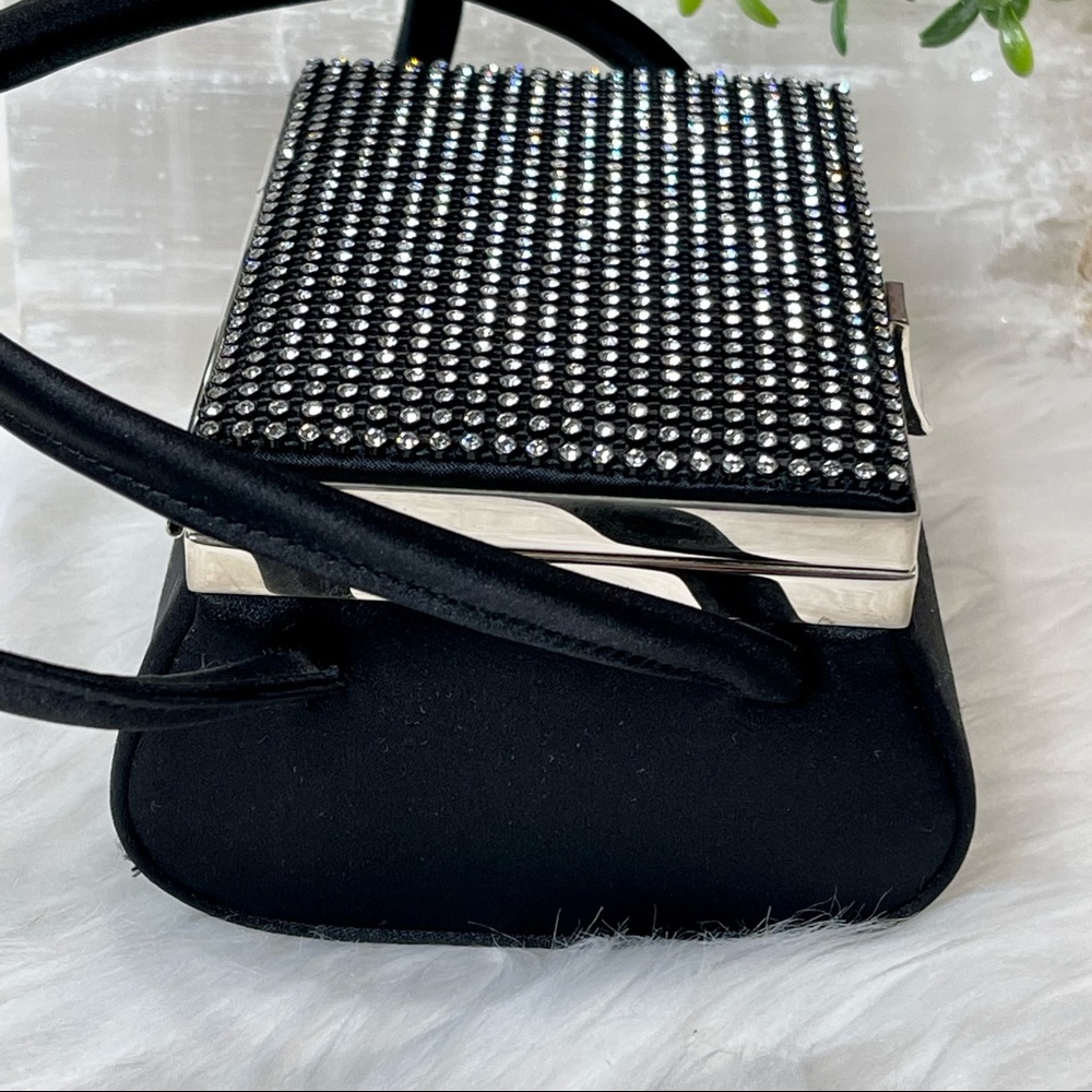 ππSOLDππLA REGALE EVENING BAG vintage UNIQUE CRYSTAL topped SQUARE shaped - Picture 5 of 14